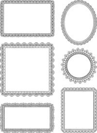 欧式复古花纹古典边框图案