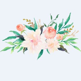 手绘彩色水彩花