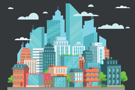扁平城市插画