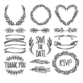 时尚花环叶子边框