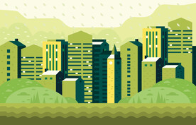 绿色城市插画