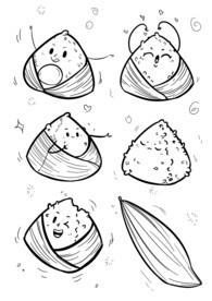 简笔画粽子端午节节日卡通表情包