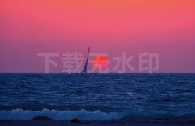 海面日落