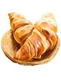 手绘黄油全麦牛角面包