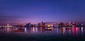 杭州夜景 天际线 钱江新城