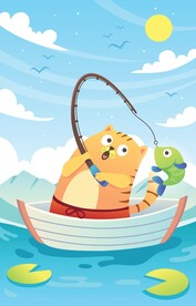 钓鱼的猫图片