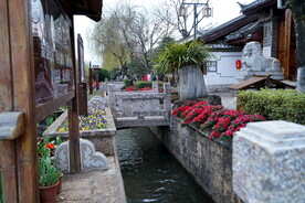 丽江古城路边的水渠