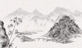 水墨风山川背景