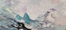 油画海浪