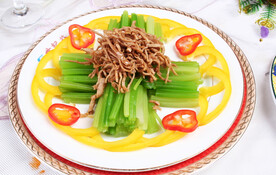 土芹菜拌肉丝