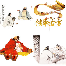 古代人物喝酒品酒酿酒插画酒文化