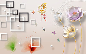 家和几何浮雕花