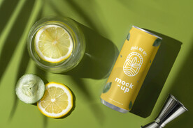 柠檬易拉罐样机