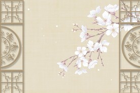 花卉封面古风屏风壁纸包装设计