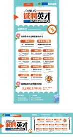 超市招聘展架和横版招聘海报
