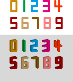 彩色3d立体数字
