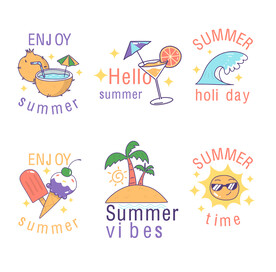 夏季卡通图标