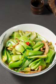 青菜梗炒肉丝