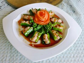 青椒酿虾滑