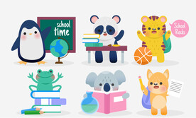 课堂卡通动物
