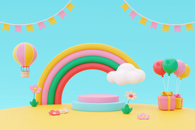 童真婴儿用品展示背景