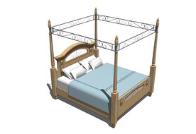 带支架床模型