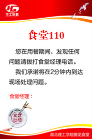 食堂110提示牌