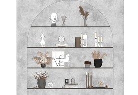 墙上装饰品花瓶摆件艺术品模型