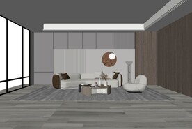 现代风沙发茶几组合模型