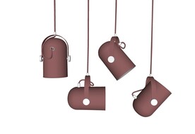 棕红色吊顶灯模型