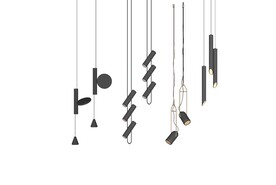 黑白吊顶灯灯具模型