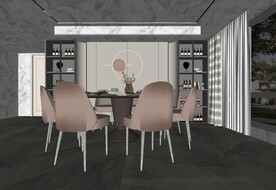 桌椅室内家具组合模型