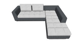 灰白布艺沙发模型