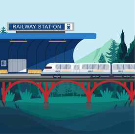 火车插画