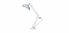 蓝色铁架台灯模型