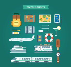 旅行元素插画