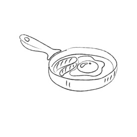 平底锅煎蛋素材