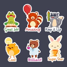 卡通动物贴纸