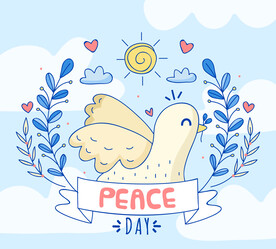 卡通和平鸽插画