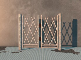 C4D模型古风篱笆