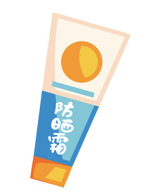 防晒霜矢量风格插图