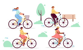 骑车插画