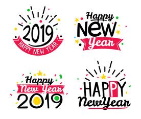 手绘新年标签