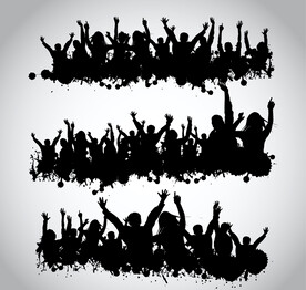 欢呼人群剪影
