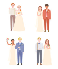 婚礼人物插画