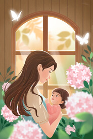 母亲节插画素材