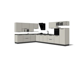 灰色厨房模型家具模型