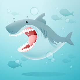 鲨鱼卡通插画