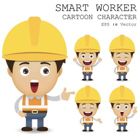卡通建筑工人