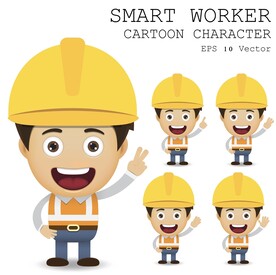 卡通建筑工人